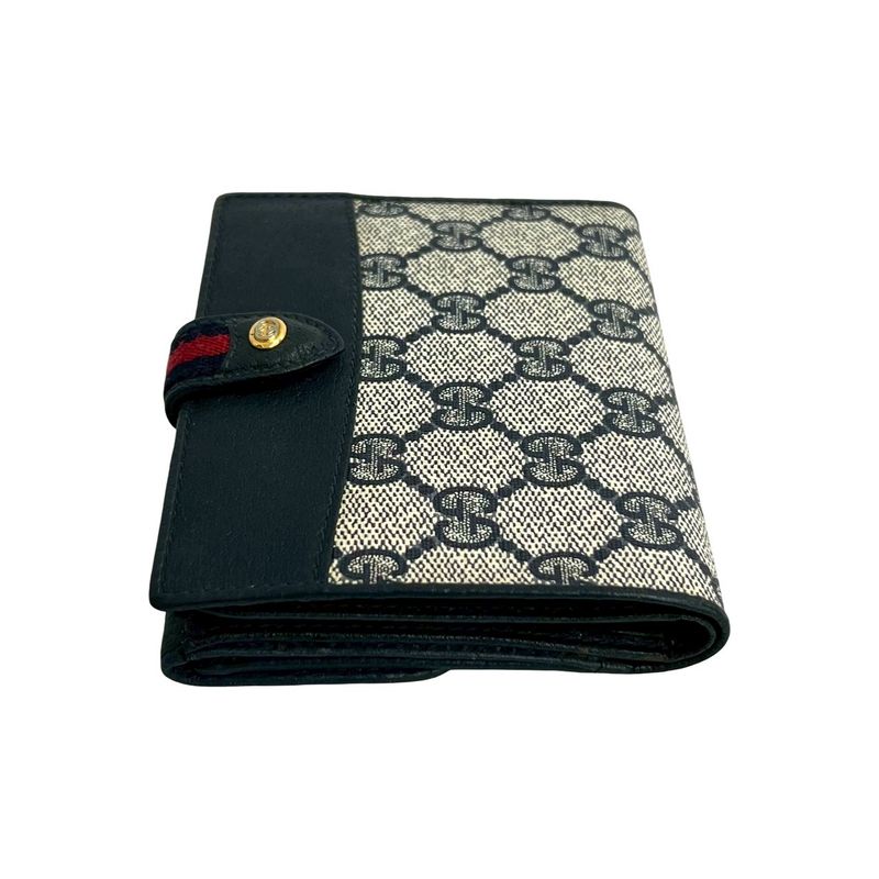 Gucci Vintage Sherry Leather Red Navy- X