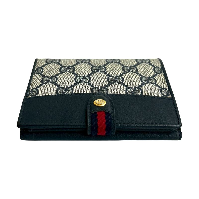 Gucci Vintage Sherry Leather Red Navy- X