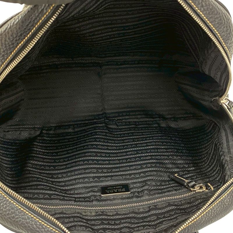 Prada Log Stitch Leather Boston Bag