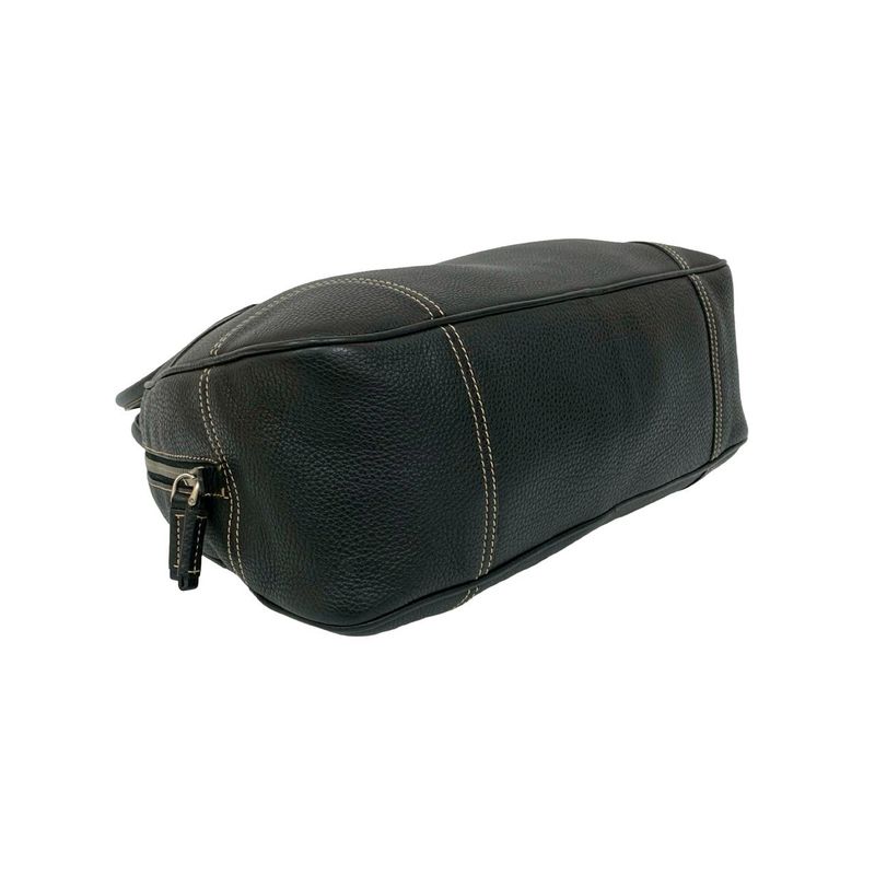 Prada Log Stitch Leather Boston Bag