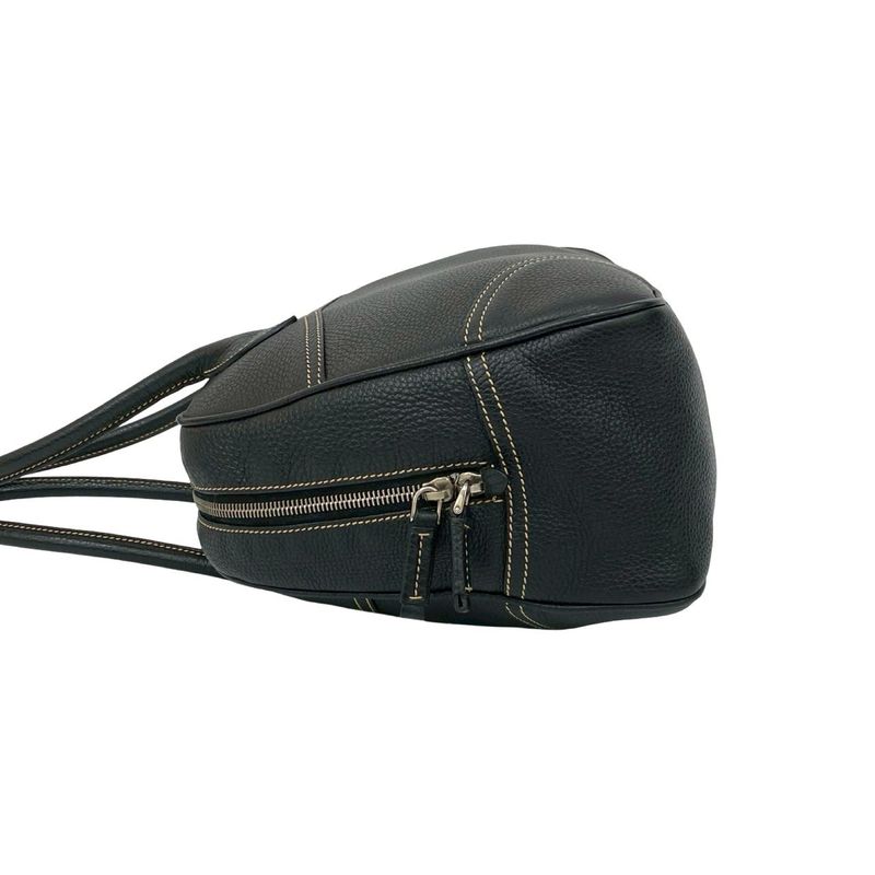 Prada Log Stitch Leather Boston Bag