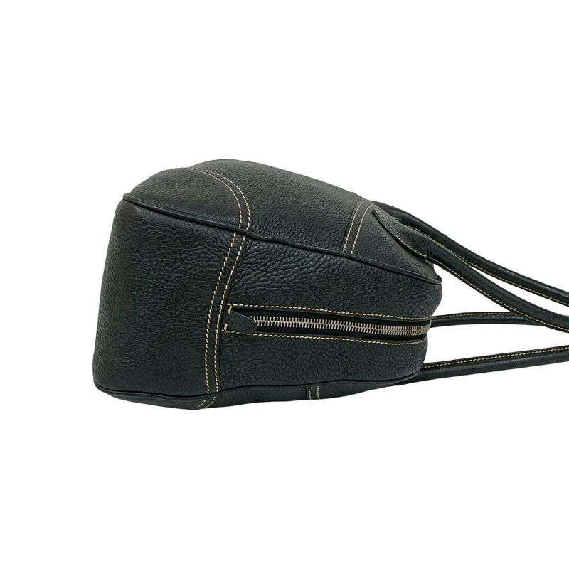 Prada Log Stitch Leather Boston Bag