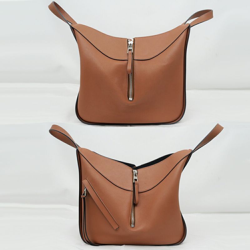 Loewe Hammock Bag Small 2-Way Brown Shoulder Hand Calf Leather