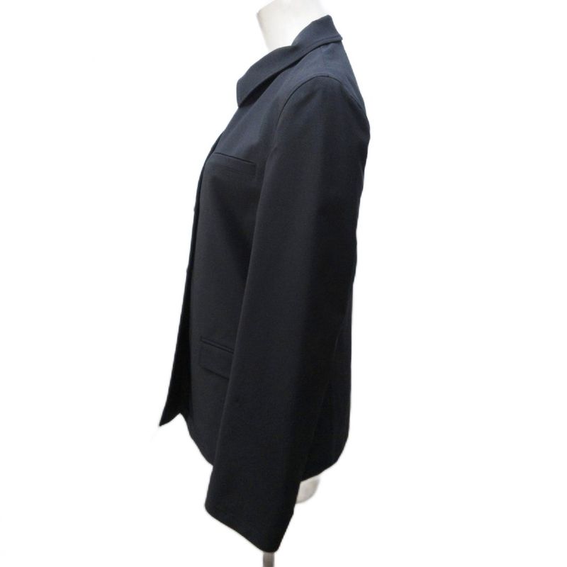 Prada Satin Jacket Coat Stretch 40 M Black