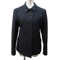 Prada Satin Jacket Coat Stretch 40 M Black