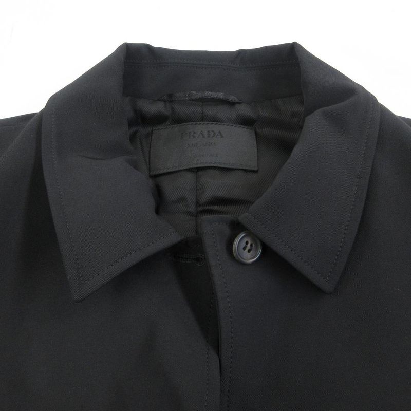 Prada Satin Jacket Coat Stretch 40 M Black