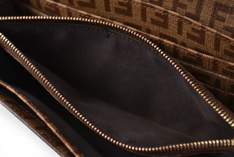 Fendi Wallet Yg1 Zucca Pattern Beige Brown