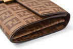 Fendi Wallet Yg1 Zucca Pattern Beige Brown