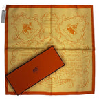 Hermes Scarf Silk Carre 45 Lart Decrire Calligraphy Art Yellow