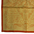 Hermes Scarf Silk Carre 45 Lart Decrire Calligraphy Art Yellow
