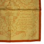 Hermes Scarf Silk Carre 45 Lart Decrire Calligraphy Art Yellow