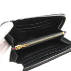Loewe Puzzle Tartan Check Zip Around Wool Leather Multicolor Wallet Red Navy Black