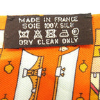 Hermes Twilly Right Bank and Left Scarf Silk Orange Multicolor