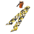 Hermes Twilly Bolduc Check Scarf Silk Yellow Black White Yellow- X