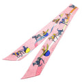 Hermes Twirly Spaced Bi Scarf Silk Rose Jaune Rose Jaune X Blue