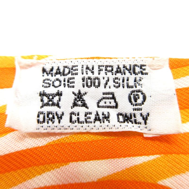 Hermes Twilly Scarf Silk Orange White