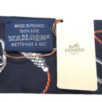 Hermes Twilly Serafette Scarf Silk Gray Navy