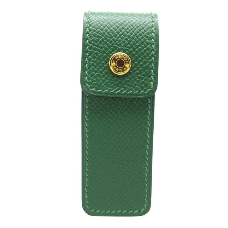 Hermes Chewing Gum Case Courchevel Vert Gold Shoulder Bag Veil