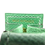 Hermes Chewing Gum Case Courchevel Vert Gold Shoulder Bag Veil