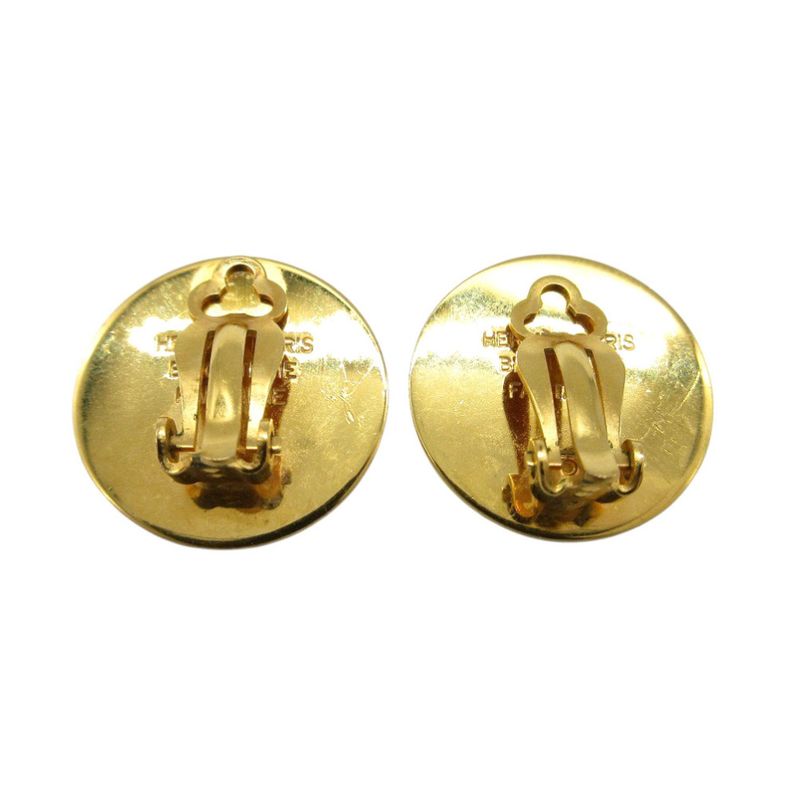 Hermes Earrings Metal Gold