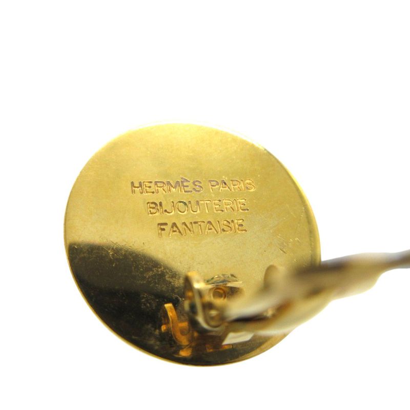 Hermes Earrings Metal Gold