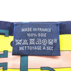 Hermes Twilly Cover Horse Belt Scarf Silk Navy Grey Yellow Navygreige X