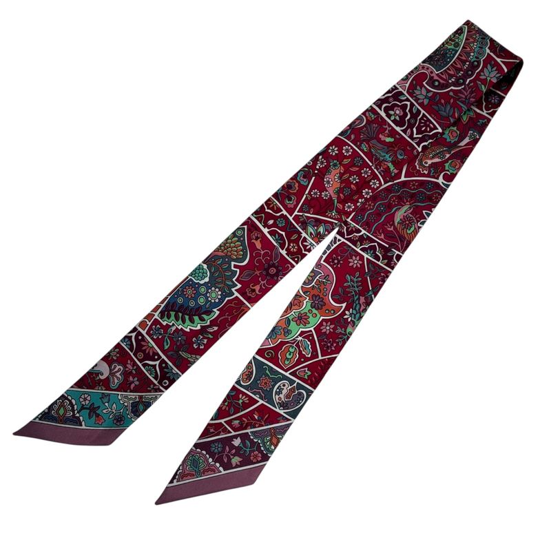 Hermes Twill Scarf Silk Au Pays Des Oiseaux Fleurs in the Land of Blooming