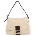 Fendi Mamma Bucket Zucca Pattern Canvas Shoulder Bag Beige Brown