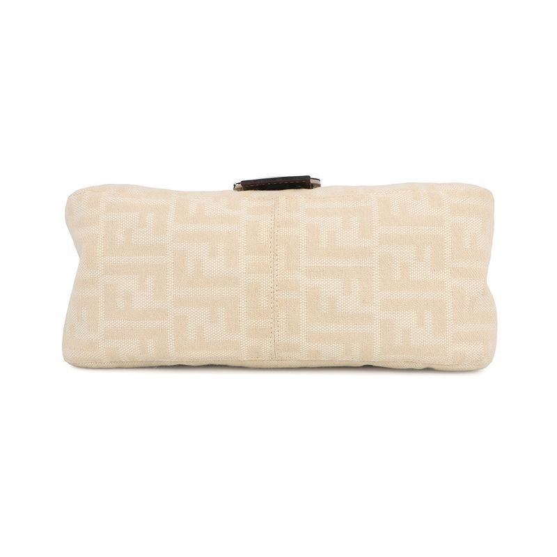 Fendi Mamma Bucket Zucca Pattern Canvas Shoulder Bag Beige Brown