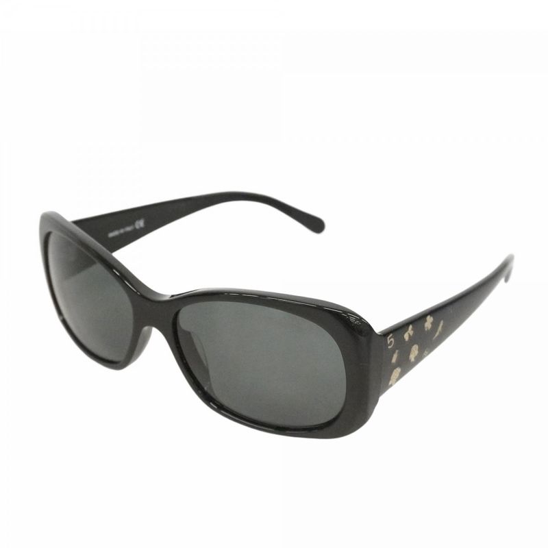 Chanel Sunglasses Plastic Black Silver