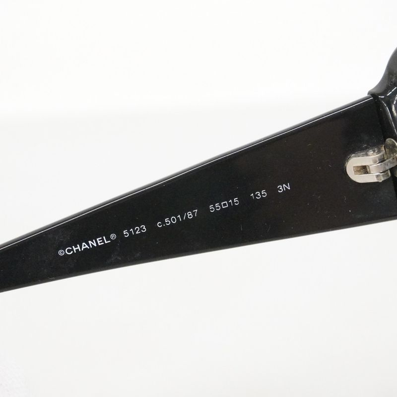 Chanel Sunglasses Plastic Black Silver