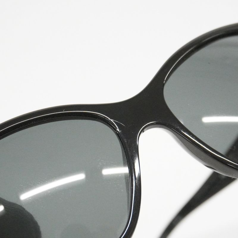 Chanel Sunglasses Plastic Black Silver