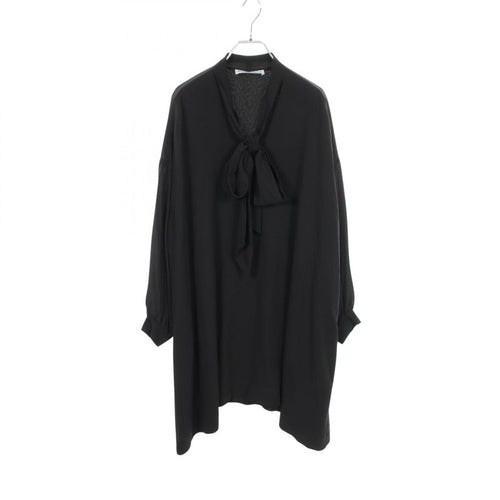 Balenciaga Dress Chiffon Bowtie Black Silk