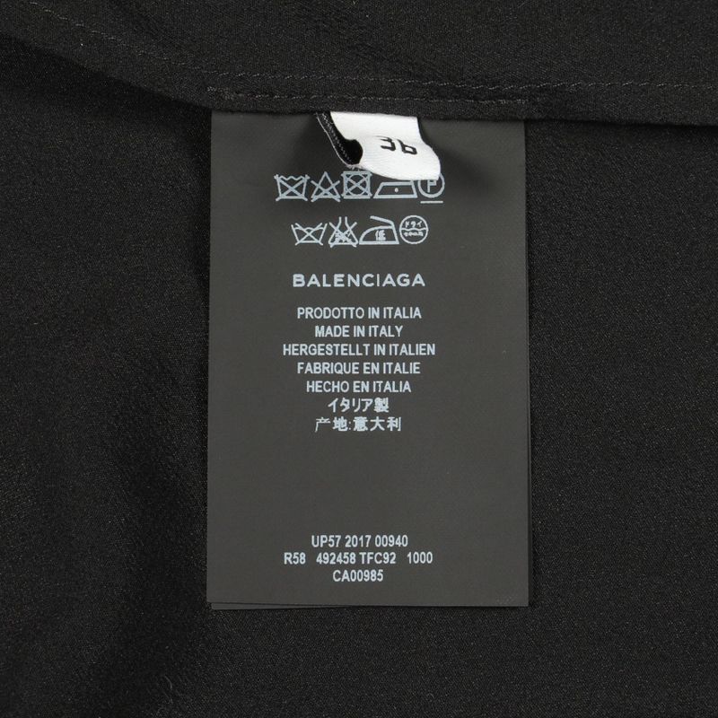 Balenciaga Dress Chiffon Bowtie Black Silk