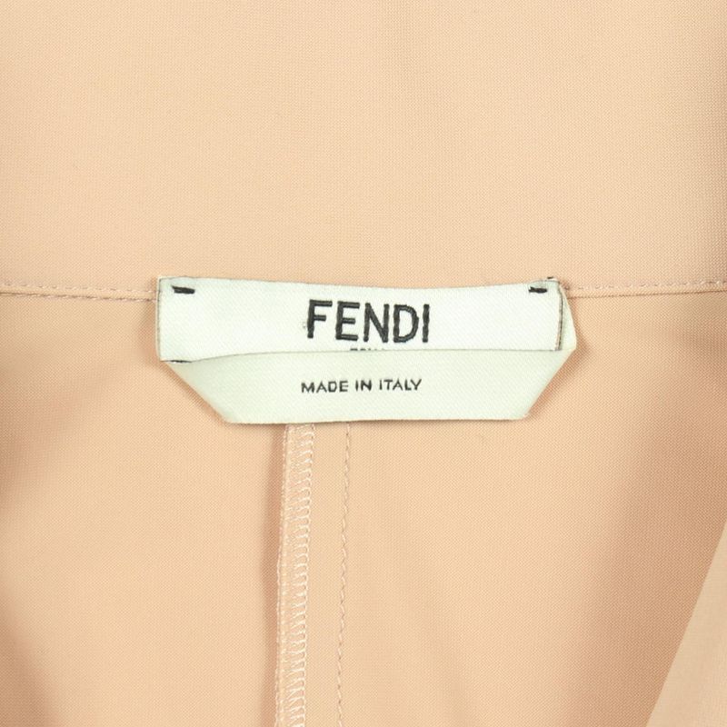 Fendi Blouse FF Letter Ring Logo Embroidery Organza Sleeve Shirt
