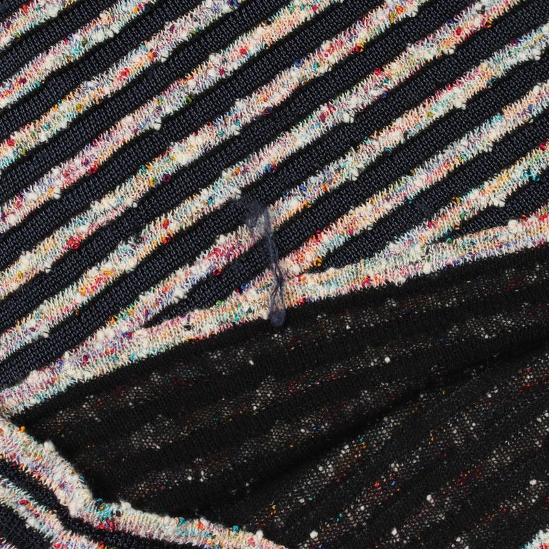 Chanel Dress Tweed Rayon Cotton Navy Multicolor