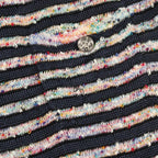 Chanel Dress Tweed Rayon Cotton Navy Multicolor