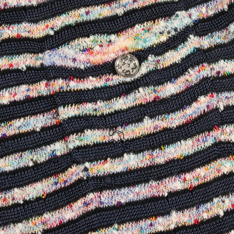 Chanel Dress Tweed Rayon Cotton Navy Multicolor