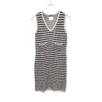 Chanel Dress Tweed Rayon Cotton Navy Multicolor