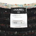 Chanel Dress Tweed Rayon Cotton Navy Multicolor