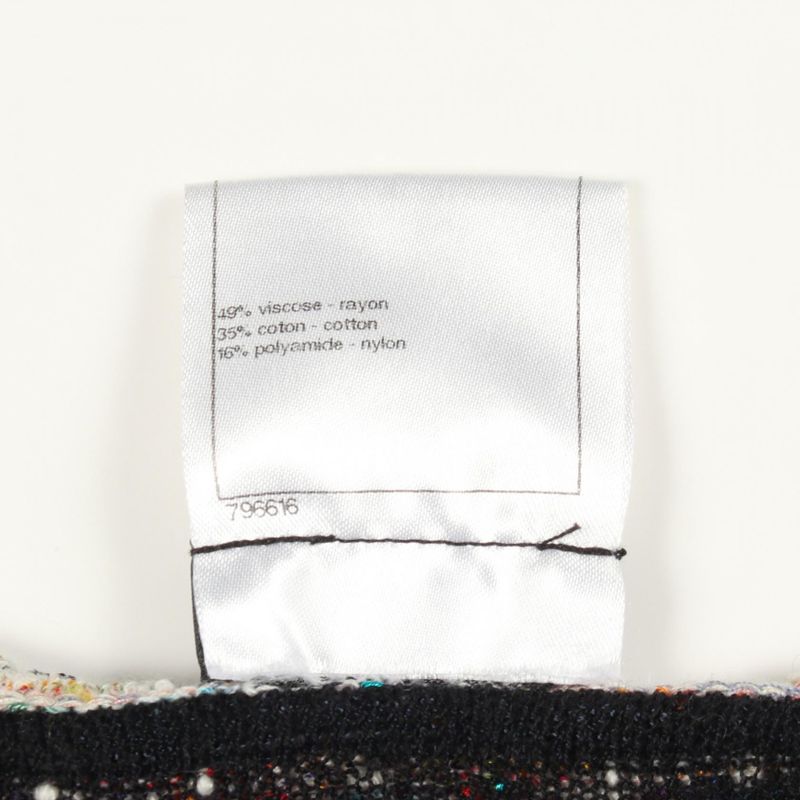 Chanel Dress Tweed Rayon Cotton Navy Multicolor