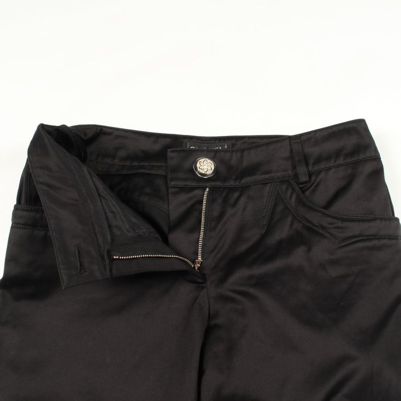 Chanel Pants CC Logo Rhinestone Flower Button Cotton Shorts