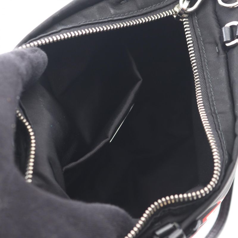 Prada Handbag Tessuto Heart Frankenstein Black Nylon Leather 2-Way Multicolor