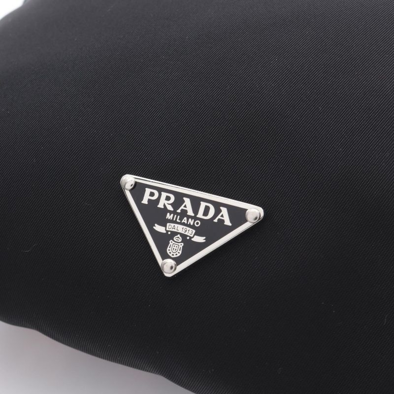 Prada Handbag Tessuto Heart Frankenstein Black Nylon Leather 2-Way Multicolor