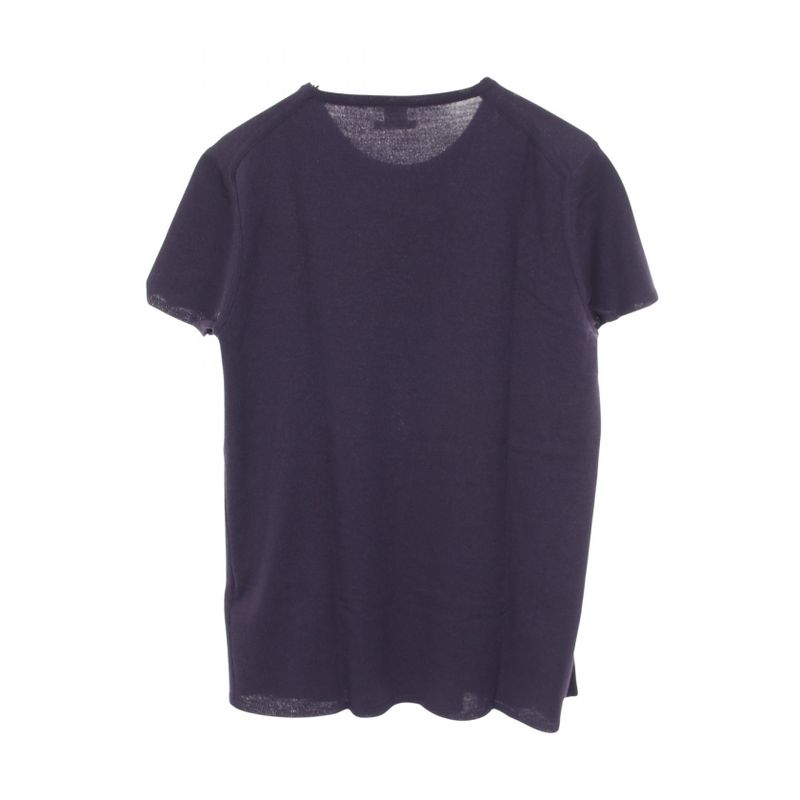 Hermes Knit Top Purple Wool Short Sleeve