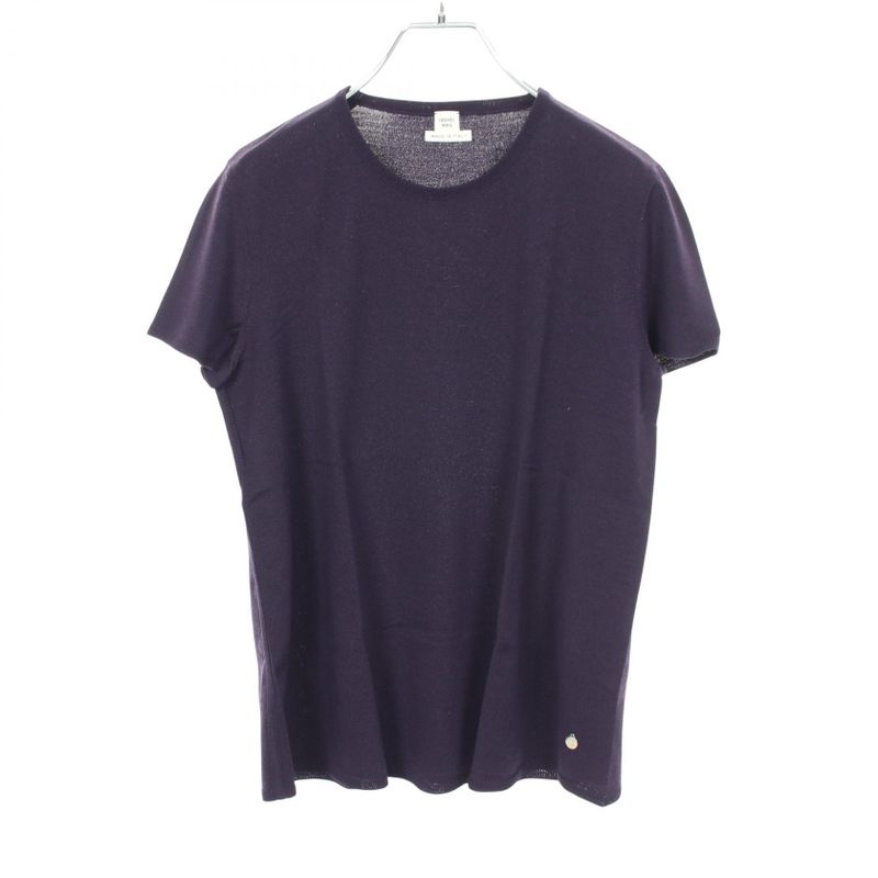 Hermes Knit Top Purple Wool Short Sleeve