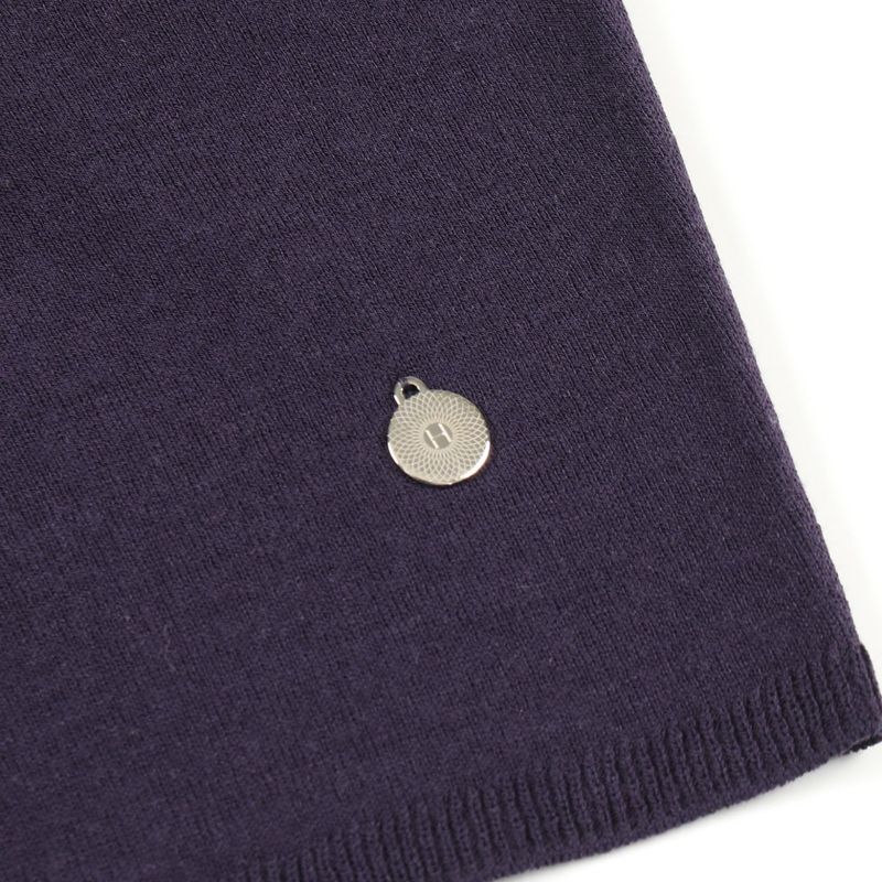 Hermes Knit Top Purple Wool Short Sleeve