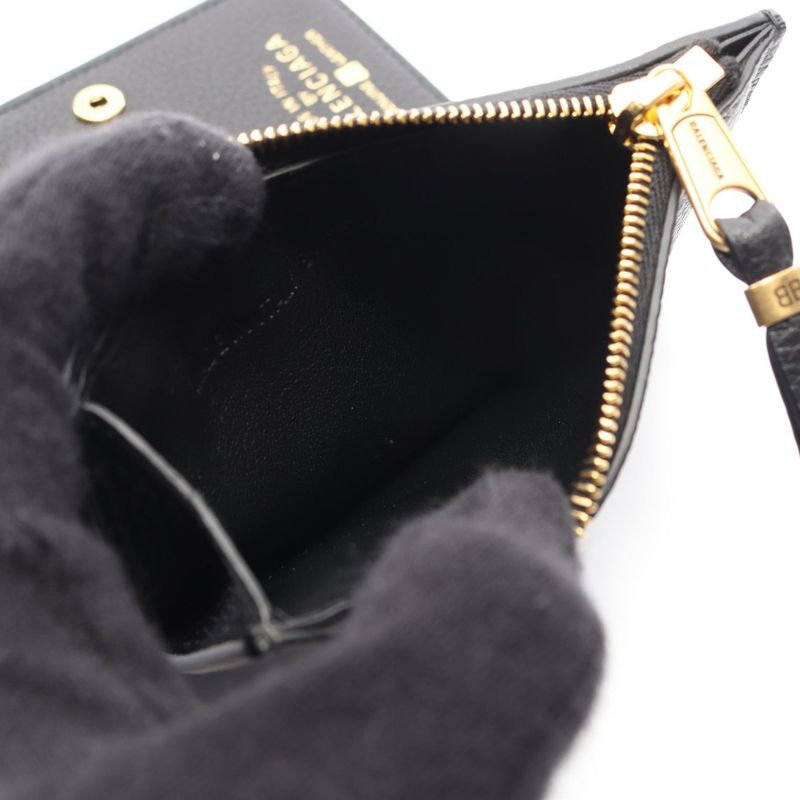 Balenciaga Bifold Wallet Carrie Coin&card Holder Black