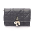 Dior Bifold Wallet Miss Dior Gricine Black Leather