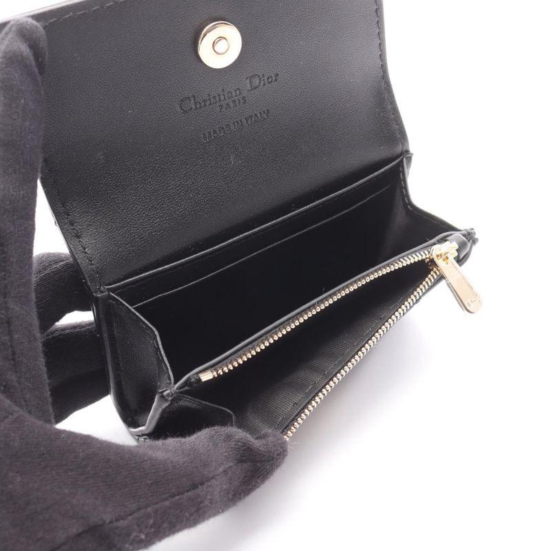 Dior Bifold Wallet Miss Dior Gricine Black Leather